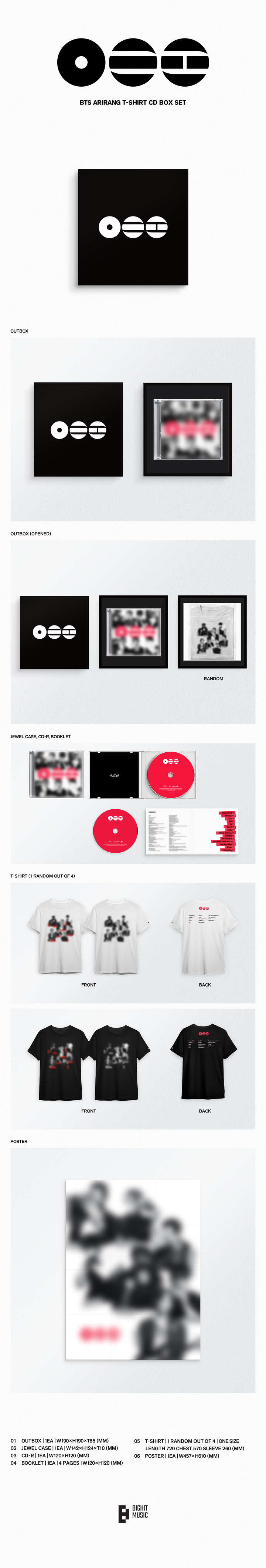 アイドル BTS ARIRANG T-shirt CD Box BTS - ARIRANG (T-SHIRT CD BOX SET)